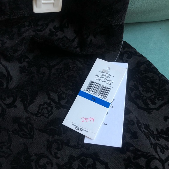 Black velvet and cotton slacks - Picture 2 of 3